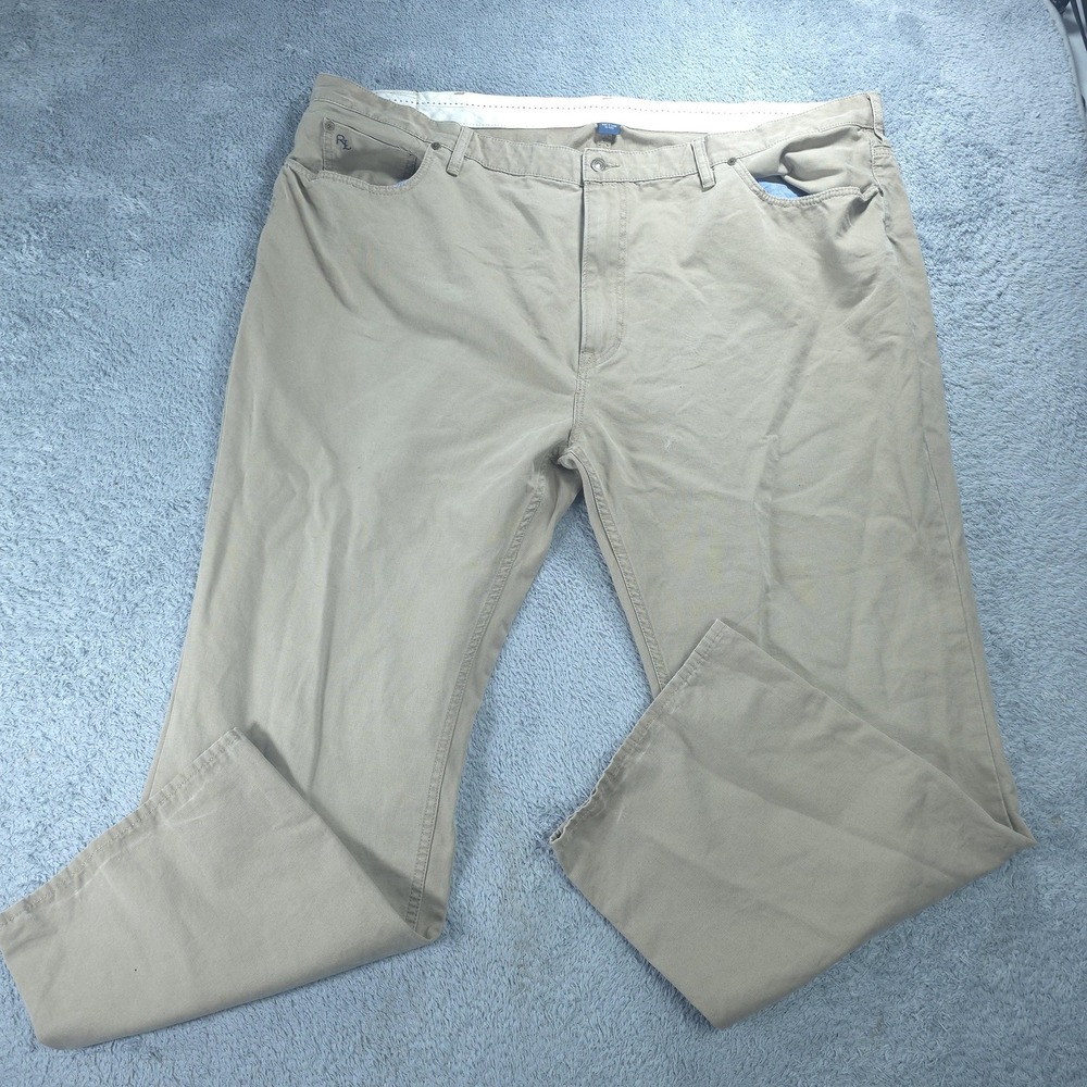 Polo Ralph Lauren Pants Mens 50x30 Beige Chino Straight Leg 5 Pocket Cotton